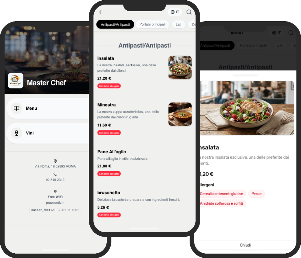 Portable Menu App Interface